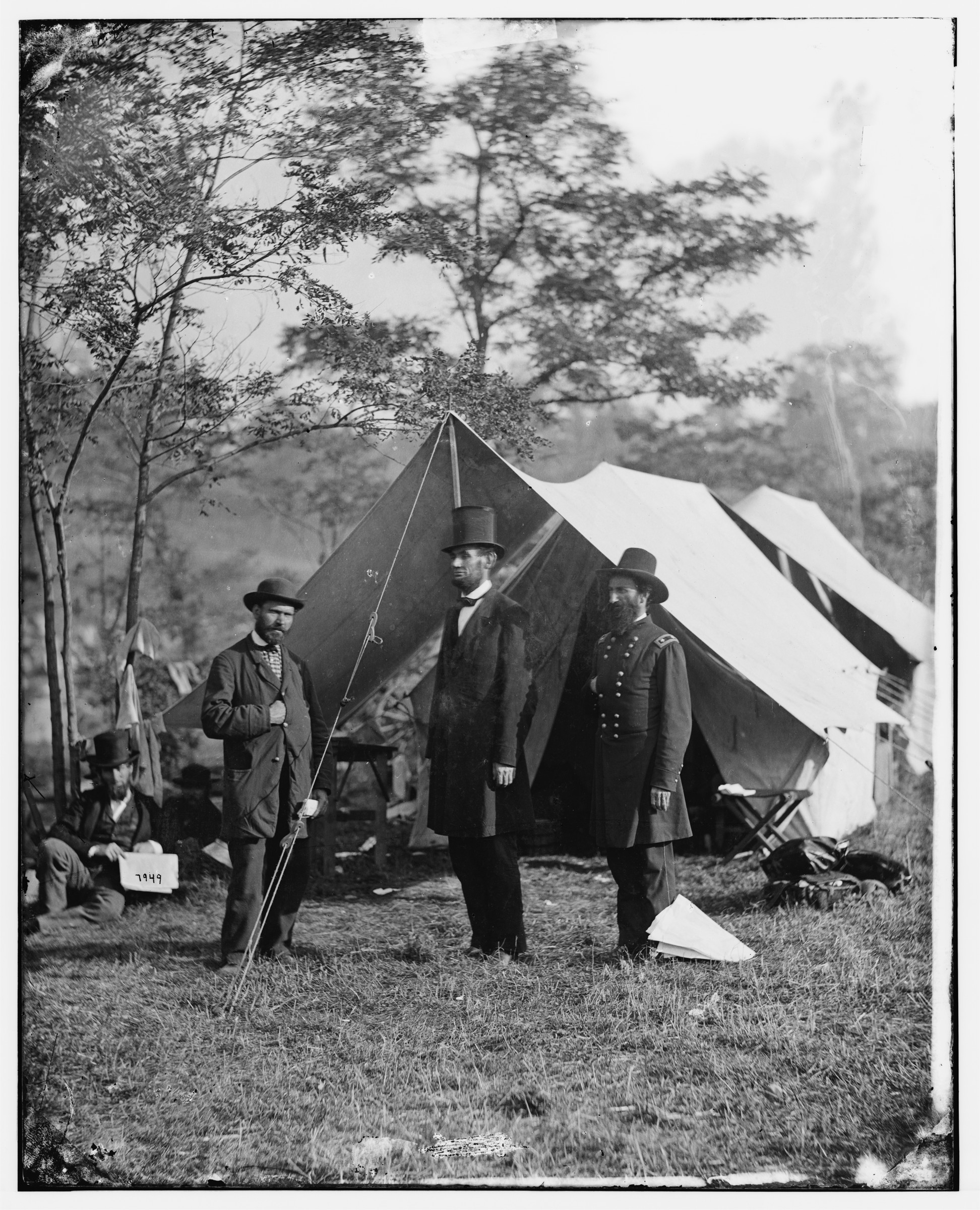 Allan Pinkerton, Abraham Lincoln, and John A. McClernand at Antietam, October 3, 1862.